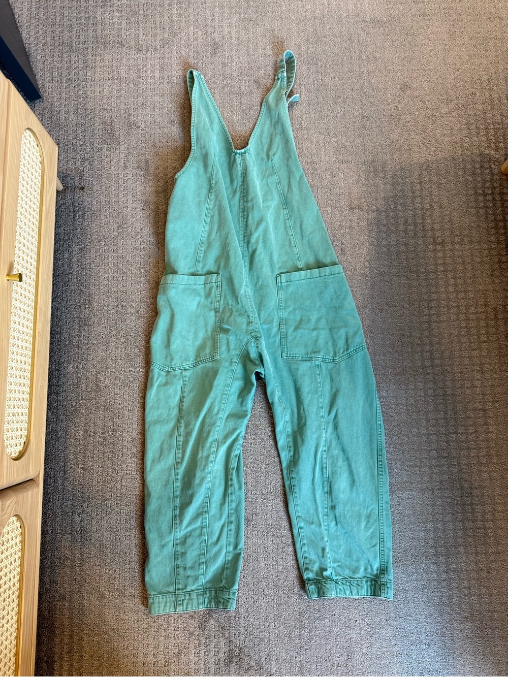 Free People Teal Green Utility Jumpsuit